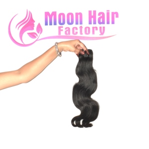 Extensions de cheveux Remy indiens de temple, qualité supérieure, double tirage, ondulation naturelle, finition coupée droite, noir naturel, trame, pour coiffure de salon, à clipser - Product Image 1