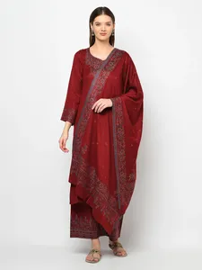 Safaa High-Quality Viscose Weaving Winter Clothing Indian Salwar Kameez Ladies Woolen Suit Set Wholesale - Product Image 4