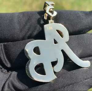Iced Out Custom Name Latter Pendant Hip Hop Pendant 925 <b>Silver</b> Custom Mossanite Pendant <b>Necklace</b> Rapper Bling <b>Initial</b> Pendant - Product Image 3