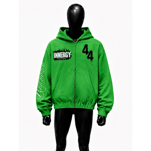 NOUVEAU SWEATSHIRT ZIPPÉ VERT POUR HOMME DE QUALITÉ SUPÉRIEURE, EN POLAR, D'ORIENTATION REGULIÈRE, AVEC IMPRESSION AVANT ET POCHES, VÊTEMENT CASUEL D'AUTOMNE - Product Image 1