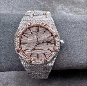Modern Luxury Automatic Mechanical <b>Watch</b> Elegant VVS Moissanite <b>Diamond</b> Men's Iced Out Design Glass Dial Window <b>Diamond</b> <b>Watch</b> - Product Image 4