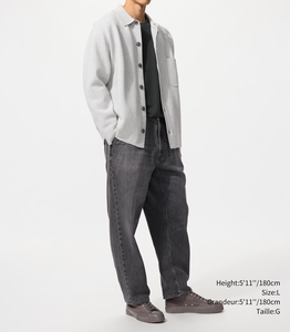 Jean décontracté ample pour homme, taille mi-haute, ultra-tendance, en denim de coton écologique et respirant - Product Image 1