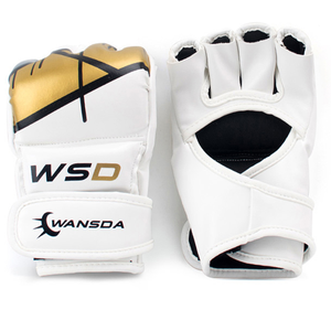 Guantes de Boxeo de Medio Dedo con Cordones de Cuero Genuino, Diseño Personalizado Profesional, con Absorción de Humedad, Unisex - Product Image 1