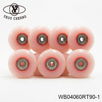 Roue pivotante robuste en PU 60x20mm 90A avec noyau en PP rouge pour bagages professionnels