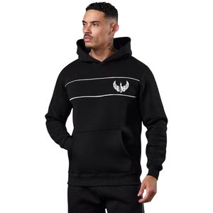 Sudadera con Capucha Negra para Hombre, con Ribete, de Forro Polar, Informal, de Manga Larga, Deportiva, para Gimnasio, Ropa Urbana, Moda de Invierno - Product Image 1