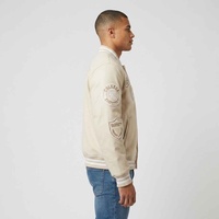Veste de sport personnalisée pour homme, haute qualité, grande taille, respirante, pour l'extérieur, printemps, manches en cuir de vache, veste de sport en chenille