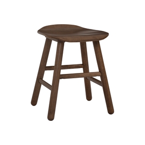 Premium Low Wooden <b>Stool</b> Chair with Ergonomic Bentwood Seat and Tapered Legs for Dining or Footrest - Product Image 1