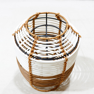 Nouvelle lanterne suspendue en fer et PVC tressé, design moderne, pour Noël, mariages, décoration de la maison et de la terrasse, avec poignée, écologique - Product Image 2