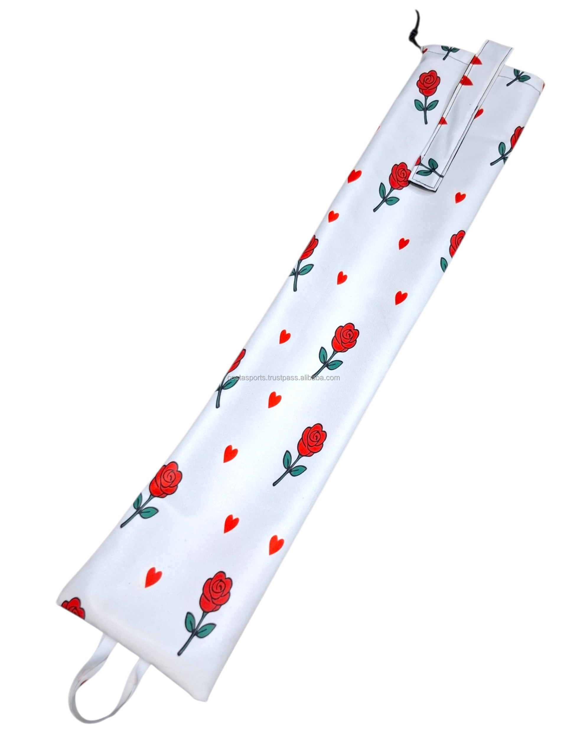Fleur rose avec coeur rouge