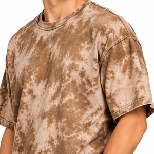 Camiseta Tie Dye Personalizada para Hombre con Bordado en la Espalda, Manga Corta, Cuello Redondo, Algodón, Corte Holgado, Estilo Urbano, Venta al Por Mayor, Ropa OEM - Product Image 6