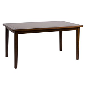 Juego de comedor de 6 piezas con acabado de espresso, Banco Tabe y 4 asientos tapizados de piel sintética negra, muebles de madera, juego de cocina y comedor - Product Image 5