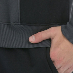 Ensemble de survêtement 2 pièces XXL pour homme, respirant, noir/gris, avec logo personnalisé, veste extensible dans les quatre sens, 100 % extensible, vente en gros - Product Image 6