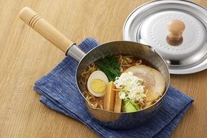 Heavy Duty Stainless Steel Frying <b>Pan</b> with Wooden Handle Gas & <b>Induction</b> Ready Dishwasher Safe for Dal Spices Chinese Cooking - Product Image 4