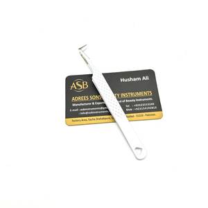 Pinza para Pestañas con Recubrimiento de Color Blanco y Punta Plateada, Acero Inoxidable Sostenible, Impresión de Logotipo Personalizado, Servicio OEM - Product Image 2