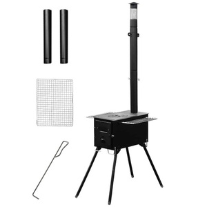 Estufa Portátil de Leña de Acero para Camping, Barbacoa Ligera, Resistente al Viento, Plegable, de una Pieza, Multiusos, para Leña/Carbón, Uso Manual - Product Image 1