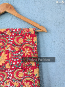 Tela 100% Algodón Estampada a Mano con Diseño Floral Indio para Prendas y Decoración del Hogar, Tela de Algodón al por Mayor - Product Image 6