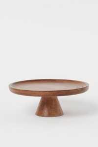 Solid Wood Rectangular <b>Cake</b> <b>Stand</b> Dark Brown Finish Pedestal Base <b>Vintage</b> Style Wooden Pastry Display <b>Stand</b> - Product Image 2