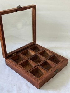 Wooden Spice Rack | Indian Spice <b>Box</b> | Spice Rack| Vintage Spice Jars | Dry Fruit <b>Box</b> | Spice <b>Storage</b> | Spice Jar Set | kitchen - Product Image 2