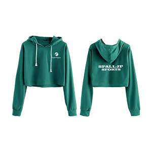 Sudadera con capucha corta de invierno para mujer, estilo oversize, con hombros caídos, lavada, para streetwear, con logo personalizado, venta al por mayor de fábrica - Product Image 6