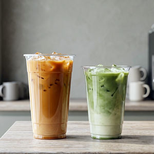 Wholesale Disposable Transparent 95mm Single Wall PP <b>Plastic</b> <b>Cups</b> with Lid 16oz 22oz Clear <b>Cups</b> For Tea Coffee Juice Beverages - Product Image 1