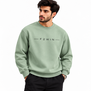 เสื้อสเวตเชิ้ตคอกลมแขนราแกลนผ้าฝ้ายพิมพ์ลายตัวอักษรสีขาวน้ำเงินสำหรับผู้ชาย F2WIN สวมใส่สบายๆ สำหรับฤดูใบไม้ร่วง ราคาขายส่ง - Product Image 2