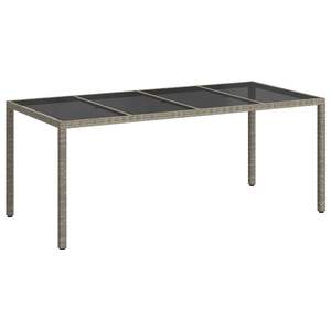Mesa de Jardín de Ratán Sintético en Gris, 74.80 x 35.43 x 29.53 Pulgadas - Product Image 2
