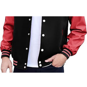 Chaquetas Varsity Estilo Hip Hop para Hombres Adultos, Mangas Largas, Diseño con Parches, Cuello Alto, Ropa de Invierno para Fiestas y Béisbol - Product Image 4