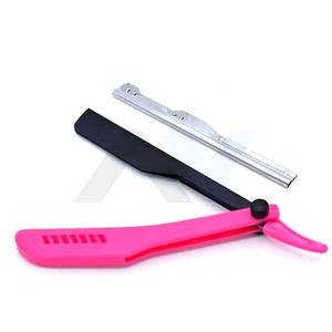 Navajas de Afeitar Rectas de Lujo para Barbería con Mango de Plástico Elegante y Cómodo, Navaja de Afeitar Recta Desechable - Product Image 1