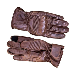 Gants de moto en cuir antichoc antidérapants compatibles écran tactile avec fermeture auto-agrippante pour la route et les activités de plein air - Product Image 6