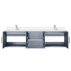 Grigio scuro 72 pollici. L X 22 Pollici Mobile Bagno Doppio con Top in Marmo Coltivato e Set Rubinetteria per Bagni Piccoli - Product Image 5