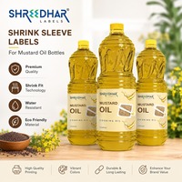 Étiquettes thermorétractables SHREEDHAR pour bouteilles d'huile de moutarde, imperméables, écologiques, en PET, 1000 ml, emballage pour huile de cuisson