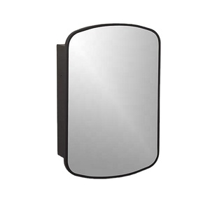 Espejo de baño con recubrimiento en polvo negro de forma cuadrada de lujo-Espejo interior montado en la pared para el hogar y el baño - Product Image 1