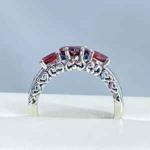 Anillo de Plata de Ley 925 con Zirconia en Forma de Corazón, Chapado en Rodio, Certificado Cristiano, para Mujer - Product Image 2