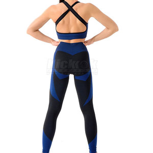 Conjunto de Yoga Moderno para Mujer, Ajuste Flexible, Material Transpirable de Spandex/Nylon, Logotipo Frontal Sólido, Cintura Alta, 2 Piezas, para Sesiones de Yoga en Casa - Product Image 3