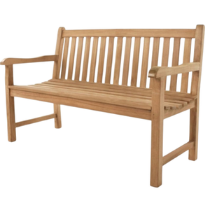 Banco de jardín clásico de teca con un diseño tradicional estilo Windsor, resistente y perfecto para sentarse juntos. - Product Image 3