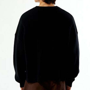 Men's <b>Black</b> Oversized Crew Neck <b>Sweatshirt</b> Skull Print Casual Pullover Autumn Wear 100% Cotton Knitted Regular Sleeve - Product Image 2