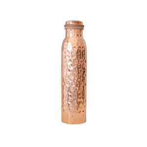 Nouvelle arrivée : Bouteille d'eau en cuivre martelé avec couvercle, portable, design minimaliste - Product Image 1