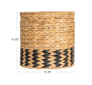 Large Handwoven Water Hyacinth <b>Basket</b> with Cutout Handles Decorative <b>Wicker</b> Storage <b>Basket</b> for Laundry, Toys and Home Storage - Product Image 3