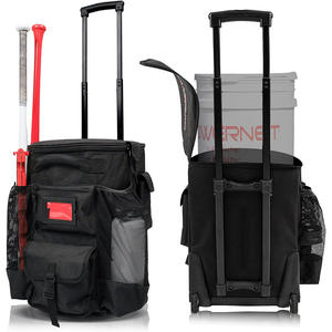 Bolsa de Equipamiento de Béisbol con Ruedas y Logotipo Personalizado, con Soporte para Múltiples Bates, Impermeable, de Poliéster, para Entrenamiento y Viajes - Product Image 1