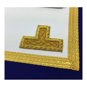 Conjunto de Mandil de Oficial Provincial Masónico Hecho a Mano, Collar Masónico Ceremonial, Guantes de Algodón Blancos para Regalia Masónica - Product Image 5