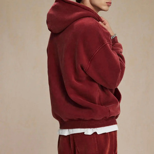 Heavyweight Cotton <b>Oversized</b> Men Tracksuit Two Piece Set Custom Washed Hoodie and <b>Joggers</b> Sweatsuit for Wholesale - Product Image 6