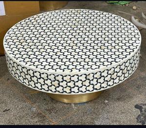 Mesa con Incrustaciones de Hueso de ILAHI, Diseño Moderno con Detalles de Ágata, Almacenamiento Portátil, Muebles para el Hogar - Product Image 2