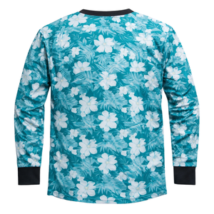 Maillot de paintball à motif floral tropical, imprimé sublimation, manches longues, maille respirante, tenue d'équipe avec poignets élastiques côtelés - Product Image 3