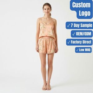 ชุดนอนผ้าซาตินพรีเมียมสำหรับผู้หญิง ผู้ผลิตเสื้อผ้าแบบ OEM ODM - Product Image 1