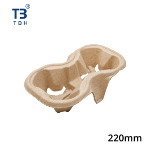 Meilleure Vente Porte-Gobelets Écologique Jetable en Pulpe Recyclée à Paroi Simple 4 Compartiments 220mm Marque TBH pour Stands Alimentaires et Fêtes - Product Image 1