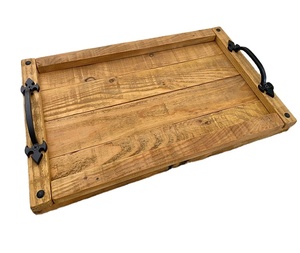 ชุดถาดเสิร์ฟอาหารสุดหรูถาดไม้พร้อมที่จับโลหะหรูหราหรูหรา - Product Image 1