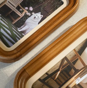 Cadre photo rustique en bois de noyer à coins arrondis pour montage mural et présentation sur table, décoration de ferme, vente en gros - Product Image 5