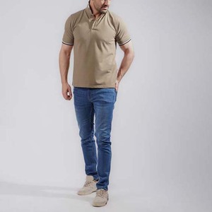 Polo à manches courtes pour homme, couleur unie, décontracté, tricoté, uni, teint - Product Image 2