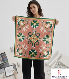 Pañuelos Personalizados de Alta Calidad con Diseño Impreso, Estilo Seda, Hijab de Moda, Pañuelo Cuadrado para la Cabeza, Colección al por Mayor - Product Image 2