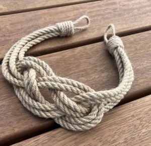 Carrick Knot Jute Curtain <b>Tieback</b> – Handmade Nautical Rope Holdback – Rustic Coastal Drapery Accent - Product Image 2